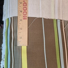 Kaufman Fabric 60″ x 5+ yards Soil & Stain Resistant Blue Brown Green Stripe y2k