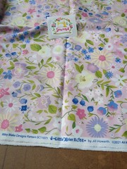 Riley Blake Little Brier Rose Sleeping Beauty Fabric Metallic Floral 1 + 2 Yards