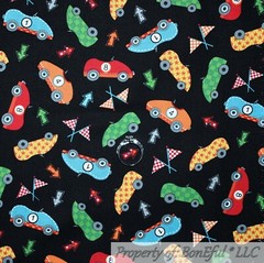 BonEful FABRIC FQ Cotton Quilt VTG Black Pink Antique Sewing Machine Bobbin Girl