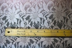 EMBROIDERED FLORAL LACE FABRIC WITH BEAD SPARKLE LT BABY PINK 55″ WIDE BY YARD