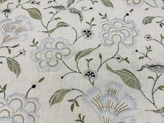 GP & J Baker Jacobean Floral Fabric- Lamorna Embroidery Linen 2.15 yds BF10798.1