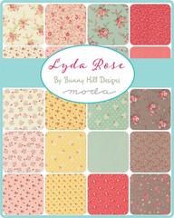 MODA – Lyda Rose by Bunny Hill Designs – Petite Rose Small Floral – Stone ,1/4