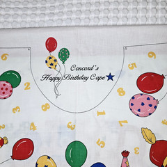 Vintage Magical Birthday Party Cape Cotton Kids Balloons Concord Fabric READ