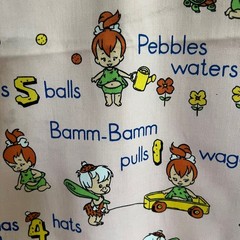 Flintstones Pebbles and Bamm-Bamm Fabric 1 yard 36×60 in VTG 1991 Unused remnant