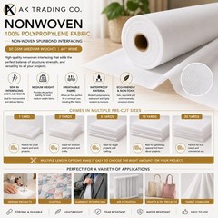 AK TRADING CO. Nonwoven 100% Polypropylene Fabric | 60″ Wide, White – 1 Yard