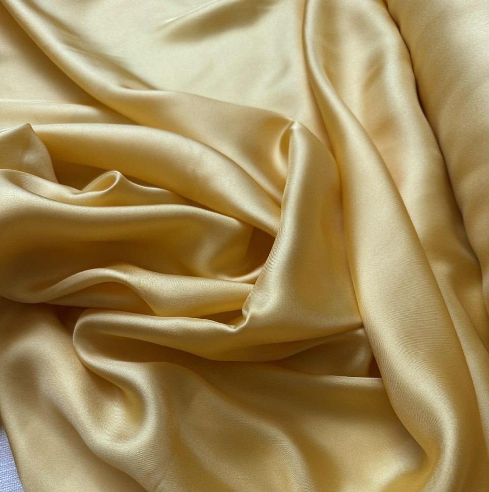 Light Goldenrod Yellow 100% Silk Twill Fabric 12mm weight