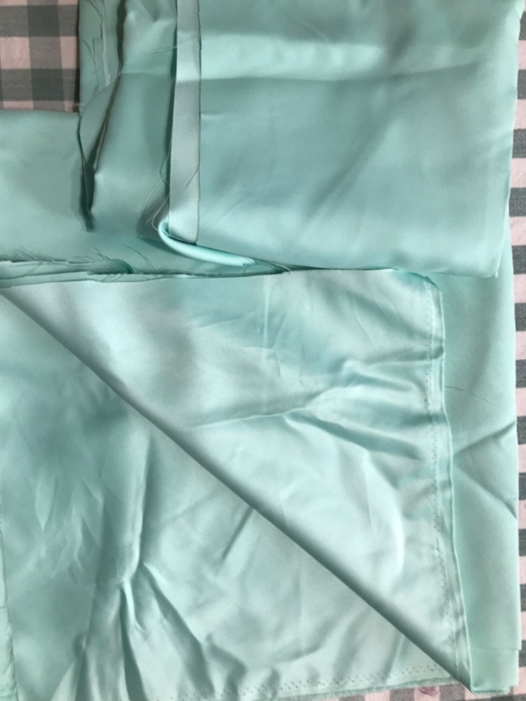 2pcs Aqua color shiny synthetic fibers fabric-58″w x 1+yds & 58” w x 30+”long