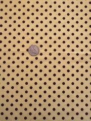 Chocolate Brown Polka Dot on Chartreuse Cotton Fabric Remnant 14” x 28”