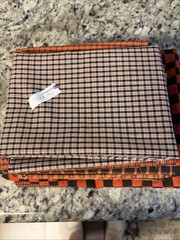 Orange And Black Fabric Plaids And Lines 8 Different Pieces