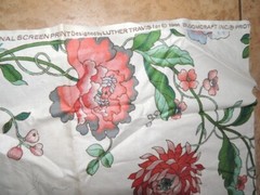 Bloomcraft FABRIC Orig. Screen Print By Luther Travis Floral 1981 21”x54”