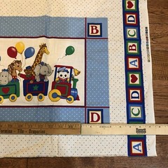 VIP Cranston ABCD ZOO TRAIN Fabric Pillow Panel 100% Cotton USA 16 x 13 Wall Art