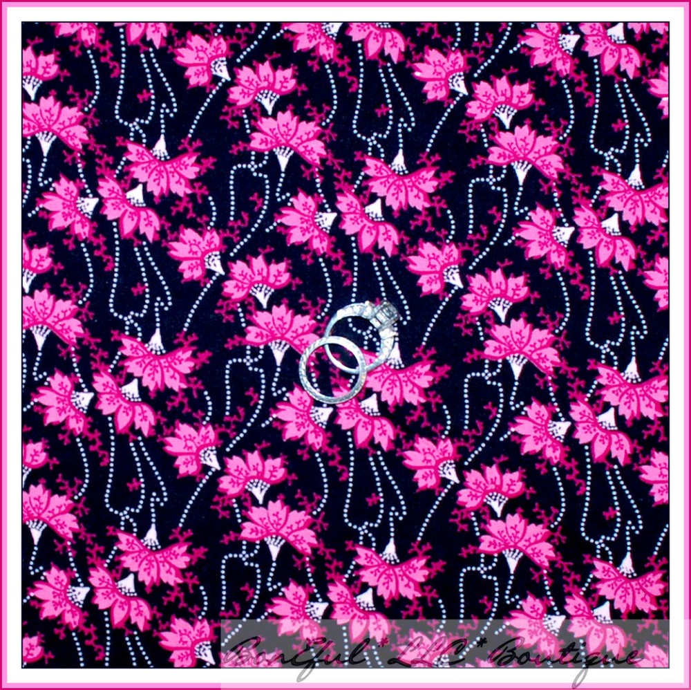 BonEful Fabric FQ Cotton Quilt Black White B&W PINK Flower Dot Panda China Girl