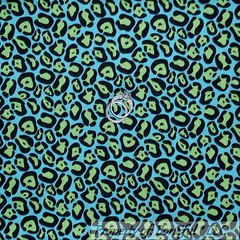 BonEful Fabric FQ Cotton Quilt Aqua Blue Green Black Leopard Cheetah Skin Boy US