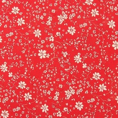 Threadart Cotton Quilting Fabric By The Yard – Vintage- Red Flower