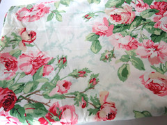 1 of 12 yds Cyrus Clark Fabric Romantic Pink Floral Roses Print Cotton 44″ Wide