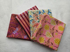 4 Fat Quarters, Pink – Var. Designers FQ 18 x 22 Cotton Quilting Fabric Ver 14