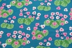 SCHUMACHER CURTAIN FABRIC DESIGN “Saku” 3.6 METRES PEACOCK LINEN BLEND