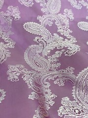 Paisley Woven Brocade NONSTATIC Viscose Satin Feel Fabric Pink Dusty Rose