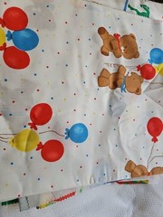 Vintage Whimsical Baby Child Theme Colorful Fabric Pieces Lot 9 Crafts Quilting