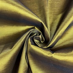 Irene GOLDEN OLIVE Stretch Taffeta Fabric by the Yard