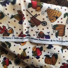 2 Yards Fall Apple Pumkin Bee Hive Flannel Fabric Possibilities for Avlyn