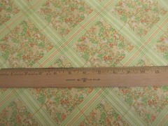 Vtg 70-80’s Lightweight knit Lime Green Orange Geometric floral 1yd 14″ x 60