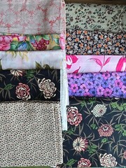 Lot Of 10 VTG Brand Name Quilting Fabric Cotton 2 LB 13 OZ Floral Colorful
