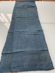 Antique Japanese BORO Light Indigo Kaya Mosquito Net Cotton Asagi Blue 82”