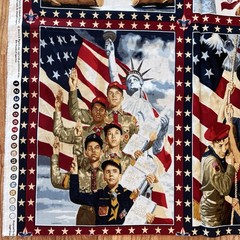 Boy Scouts America Patriotic Stars Stripes Panel Joseph Csatari