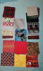 4″ Precut Fabric Squares Assorted Patterns Christmas and Plaid 1.7 Pound Lot