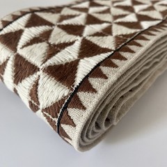 Schumacher Zulma Embroidered Tape Trim 80191 Brown 3 Yards Fine Textiles