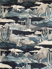LIBERTY OF LONDON Fabric Southwestern Desert Scene Blues 100% Soft Cotton CACTUS