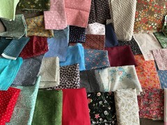Small Prints Cotton Fabric Floral Vintage New Slow Stitch Quilt Crafts – 4 oz.
