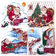100 Quilt Fabric Squares 6.5″ x 6.5″ – Christmas – Santa, Bears, Snowmen, Rose