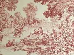 Fabric by the meter and tablecloths | Toile de Jouy model 2 various colors | height 305cm