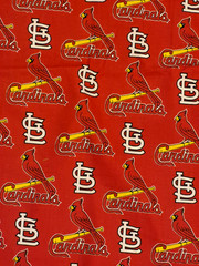 MLB St Louis Cardinals cotton quilting fabric bhy x 58″ w major league baseball
