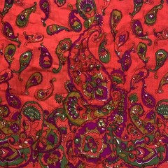 Vintage 70s Paisley Speciality Fabric Piece 114×28”