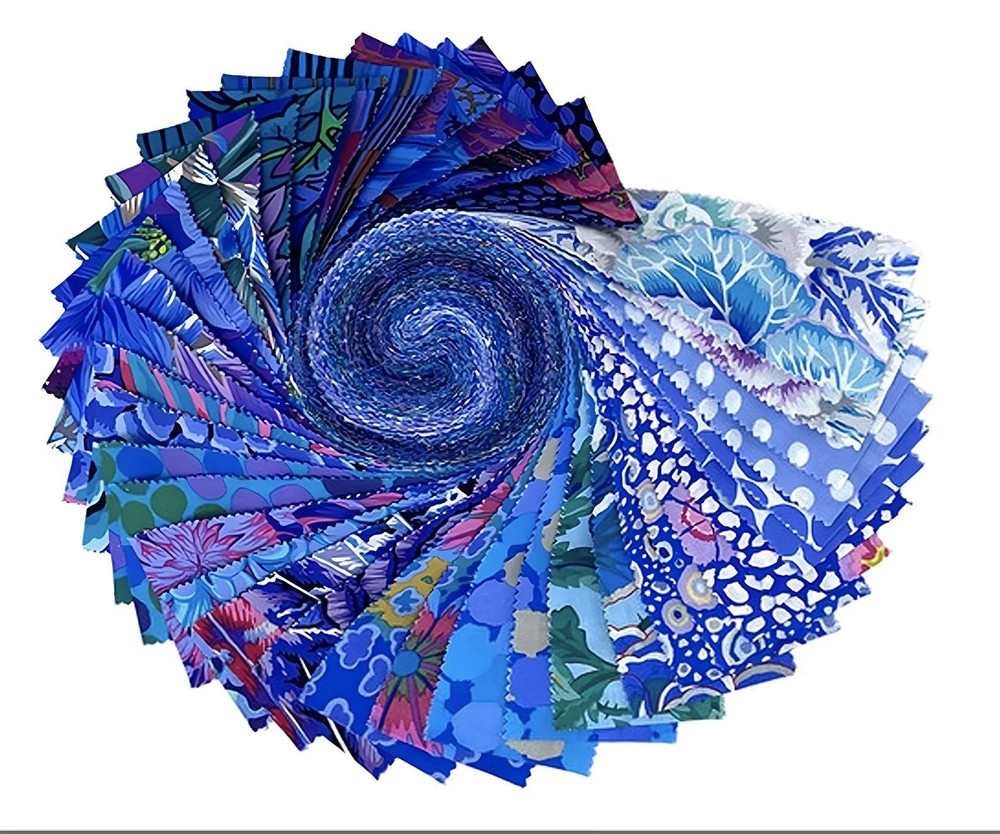 Kaffe Fassett Lake Fabric Jelly Roll: 40 Precut 2.5″ Strips Precuts