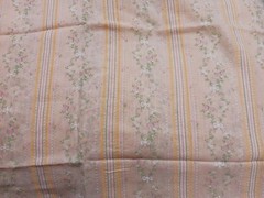 Creamcile Orange Sheer Fabric Flocked 30″ X 44″ Vintage Striped Floral Columns