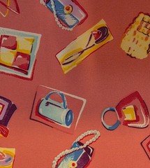 Silky Prints Pink Novelty Handbags 100% Polyester Fabric 45″ wide
