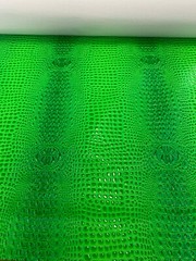 NEON GREEN Swamp 3D Crocodile embossed Leather Faux vinyl upholstery, purses…