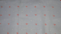 5/6 yard light blue fabric with pink hearts and white dots 31″ x 44″