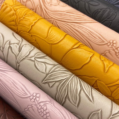 Flower Leaf Embossed Faux Leather Sheets, 9 Pcs 8″X12″ (20Cm X 30Cm) Flower Bump