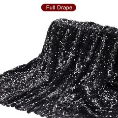 Sequin Fabric Black, 5 Yards Length 3.9 Feet Wide Velvet Fabric for Craft