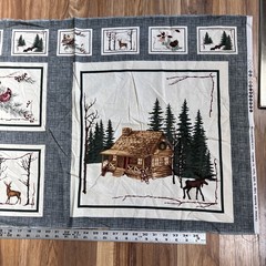 Moda CHRISTMAS AT SNOWSHOE LODGE Fabric Panel 42x 22″ Holly Taylor washed