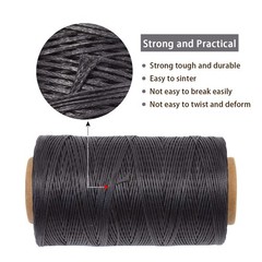 Waxed Thread 284 Yards 150D 0.8MM Leather Sewing 0.8 mm, Black