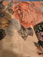 Upholstery Fabric Lot Large Scrap Pieces Floral Design Beautiful Woven