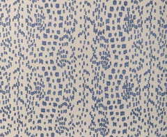 BRUNSCHWIG & FILS CURTAIN FABRIC Les Touches Embroidered 5.3 METRES CATON BLUE