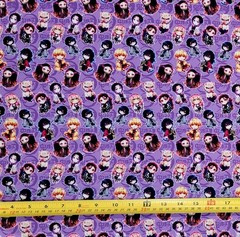 DEMON SLAYER CHIBI PURPLE ANIME 1 YARD FABRIC ( 36″ X 58″ ) BRAND NEW