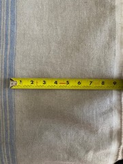 Blue striped linen French ticking fabric – 57” width, 7 yards